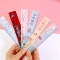 With wavy line ruler cartoon transparent plastic drawing measuring ruler primary school students with Korean cute cartoon children's examination special multi-functional stationery simple he acrylic material multi-functional. 