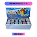 12-Color Premium Poster Paint Set | High-Quality Vibrant & Blendable Colors for Artists Students & Junior Painters | Octagon Traders. 