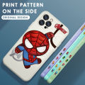 For Vivo V20 2021 Cartoon Spper Hero Spiderman Spider Man Side Design Phone Case Square Edge Pattern Liquid Silicone Casing Full Cover Camera Shockproof Protection Case. 