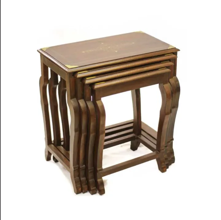 HIGH%20QUALITY%20Victoria%20Style%20Wooden%20Nesting%20Tables%20Chinioti%20Solid%20Sheesham%20Wood%20Nesting%20Tables%20Set%20of%204%20(Coffee%20table%20Serving%20table%20,%20Furniture%20Wooden%20)%20-%20Image%203