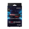SAMSUNG 990 PRO SSD 1TB 2TB 4TB with Heatsink M.2 2280 PCI-Express Gen 4.0 x4, upto 7450MBs for PS5, Gaming PC, Video Editing, Heavy Graphics, NVMe 2.0 V7 V-NAND 3bit MLC. 