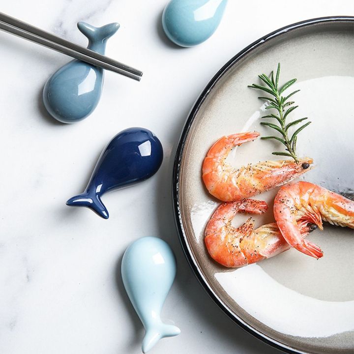 Cute Fashion Hotel Kitchen Whale Shape Ceramic Chopsticks Holder ...