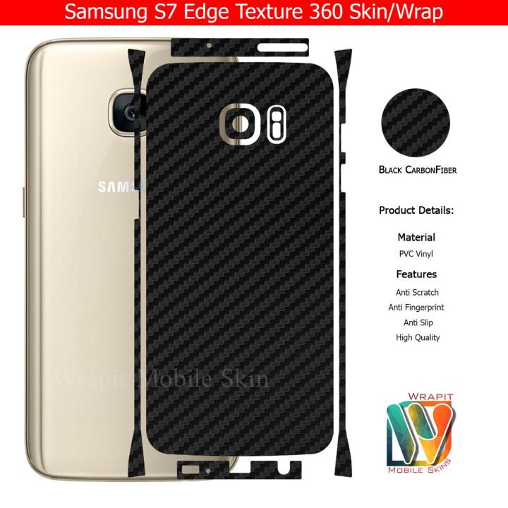 Samsung Galaxy S7 Edge Skin/Wrap 360 Protection Carbon fiber/ Matte/ Transparent/ Leather Back And Sides Included Camera Skin