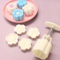 5Pcs/set Mooncake Mold 30g/50g/75g Cherry Blossom Flower Sakura Pattern Moon Cake Mung Bean Cake Hand-Press Stamps Baking Tools. 