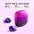 TCL SOCL500TWS Wireless Earbuds with Pumping Bass, Type-C Charging Case 26H Playtime, Bluetooth 5.0, Secure Fit, Waterproof, Noise Isolation, One Step Pairing for Gym - Sunset Violet. 