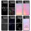 Love Yourself Flower Heart Line Kpop Case For Samsung Galaxy Z Flip 4 5 3 z Flip5 Flip4 5G Hard Phone Cover Flip3 Split Folding Mascaraara. 