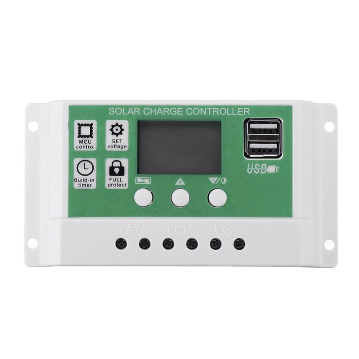 10A 12V/24V Solar Charge Controller PWM Battery Charger PV Regulator for Lead Acid Battery Li-Ion Lithium Batteries
