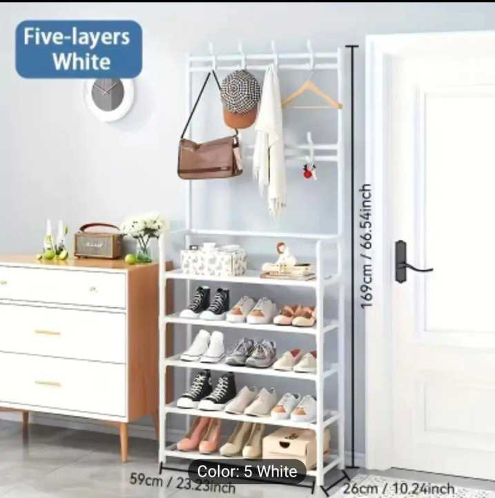 Multi-Function%205%20Layers%20Shoe%20&%20Coat%20Rack%20with%20Hanger,%20Living%20Room%20Clothes%20Metal%20Storage%20Rack,%20Easy-to-Assemble%20Simple%20Storage%20Rack,%20Other%20Miscellaneous%20Items%20Storage%20Shelf,%20Suitable%20for%20Entrance,%20Bedroom,%20Living%20room%20and%20Bathroom%20-%20Image%206