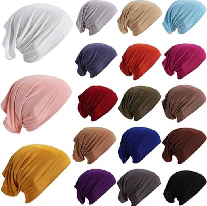 Pack of 12 Plane Tube Hijab Caps â€“ Hijab Caps for Girls and Women