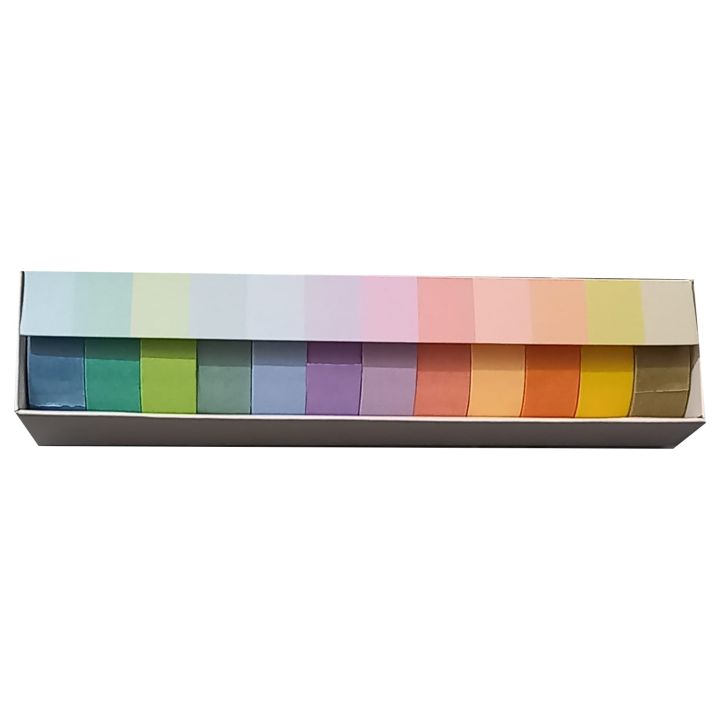12 Rolls/Set Washi Tape Solid Color Decorative Masking Tapes Sticky Paper Tape for Journals Diary DIY Crafts Gift Wrapping