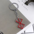 Anime Berserk Red Logo Necklace Keychain Guts Slave Brand Logo Pendants Cosplay Props Gift For Men Women Backpack Jewelry. 