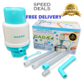 SPEED DEALS | BPA FREE Drinking Water Hand Press Pump DW-1 Water Suction Pump Dispenser for 19 Liter/5 Gallon Dada Water bottle/Can Large BPA FREE Drinking Water Pump Innovative Vacuum Action 3, 5 & 6 gallon bottle. 
