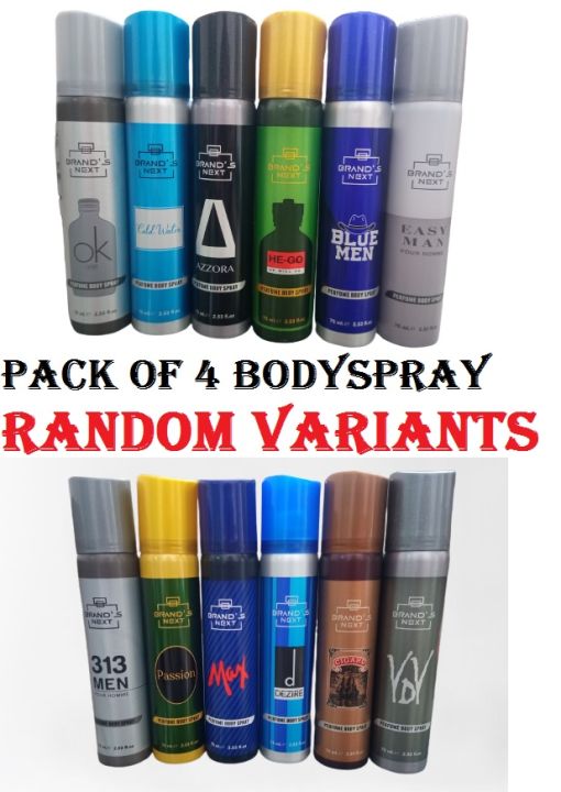 Random Boy Product Set of 4 -RANDOM Boys Perfumed Body Spray 75ml each Spray | Daraz.pk