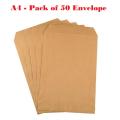 Pack of 50 Brown Envelope - Medium - A4 Size. 