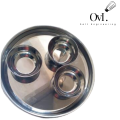 Indian Thali Steel Dinner Set/Thali Set of 1 Plate, 1 Plate, 3 Bowls. 