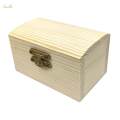 Unfinished Wood Box Keepsake Box Portable Plain Gift Box Treasure Chest Box Arch Lid. 
