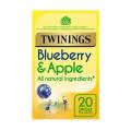 Twinings Tea Blueberry  Apple 20 Tea Bags English Break Fast Tea Bags 40gTea Bags 20 per Pack Pack of 1 Made in England. 