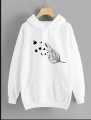 Kangaroo Hoodie LEAF Tag Print Pocket Drawstring Casual Pullover Hodie Clothing Long Sleeves Export Quality Huddie Winter Wear Smart Fit Hoody For Women Girls. 
