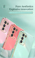 For Samsung Galaxy A02s Cover Fashion Shiny Plating Square Bumper Slim Phone Case Soft TPU Silicone Shockproof Protective Back Cover. 