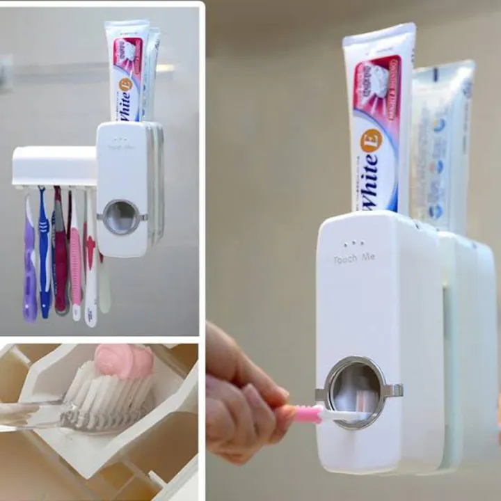 Toothpaste%20Dispenser%20with%20Wall%20Mounted%20Toothbrush%20Holder%20-%20Image%202