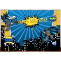 BATMAN THEME BIRTHDAY PARTY BANNER ( 36 INCHES X 24 INCHES ). 