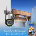 PTZ WIFI OUTDOOR DURAL LENS 2MP+2MP 4MP IN TOTAL DURAL IR LED COLORVU NIGHT VISION APP V380 PRO WITH POWER ADAPTOR. 