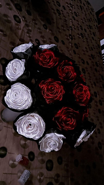 Hand%20made%20ribbon%20flower/%20hand%20made%20bouquet/Anniversary%20and%20Birthday%20Gifts;%20each%20flower%20of%20500%20and%20Bouquet%20of%2012%20flowers%20will%20be%20of%205000%20rs.%20-%20Image%203