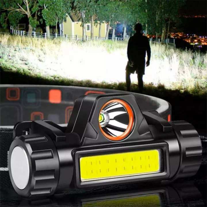 Portable mini High Power LED Headlamp Built-in Battery T6+COB USB Rechargeable Headlight Waterproof Head Torch Head Lamp Super Bright 3 Led Rechargeable Headlamp - Multicolor USB Charging Powerful Flashlight XPE COB LED Flash Light Flashlight