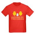 Hatched By Two Chicks Light Kids T-Shirt. 