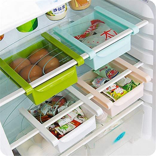 Storage Box, Yezijin Slide Kitchen Fridge Freezer Space Saver Organizer Storage Rack Shelf Holder