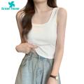 Women Vest Women Vest Tank Top Sleeveless Backless U Neck Padded Slim Fit Elastic Solid Color Soft Cropped Top Camisole Sleeveless Vest. 