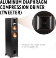Klipsch Synergy Black Label F-200 Floorstanding Speaker Pair with Proprietary Horn Technology, Dual 6.5” High-Output Woofers, with Room-Filling Sound in Black. 