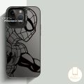 MissConnie Cartoon Anime MARVEL Cool Spider Man Phone Case Compatible for IPhone 11 15 12 14 13 Pro Max X XR XS Max Trendy Brand Luxury Plating Metal Shockproof Soft Silicone Case. 