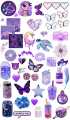 Pack of 46 Purple themed stickers for journaling/scrapbooking/laptop. 