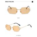 Square Shape Sunglasses Fashionable Y2k Octagonal Rimless Glasses Vintage Frameless Eyewear for Women Men Outdoor Casual Wear. 