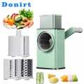 Manual Rotary Best Vegetable Slicer Cutter Multifunction vegetable cutting machine Kitchen Vegetable Cheese, onion, potato, cutter salad potatoes chips slicer Grater Chopper With 3 Stainless Steel Knives vegetable dicer. 