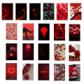 Red Theme Aesthetic Wall Photo Collage Kit 21 Cards 4x6 Inch HD Quality Prints. 