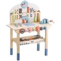 Tool Bench for Kids Toy Play Pretend Toys Tool Bench Workshop Workbench with Tools Set Wooden Construction Bench Toy. 
