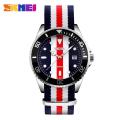SKMEI Fashion Quartz Casual Waterproof Nylon Strap Multiple Colour Watch For Men Women 9133. 