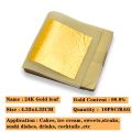 24K Gold Foil Edible Gold Leaf Sheets for Cake Decoration Steak Real Gold Paper Gold Flake Cooking Drink Food Dessert Gold Leaf. 