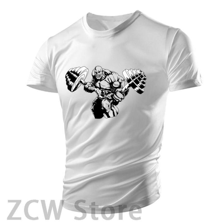 New Fun Weightlifting Dumbbell 3d Print Men's Tough Street Style T Shirt Gym Running Breathable Translucent Sports Summer Top