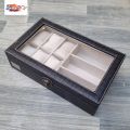 Artificial Leather Watch and Sunglass Organizer Box 6 Watch 3 Sunglass Organiser Box Smart Watch organizer case. 