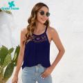 Green Home Sleeveless Top Round Neck Flower Print Sleeveless Women Shirt. 