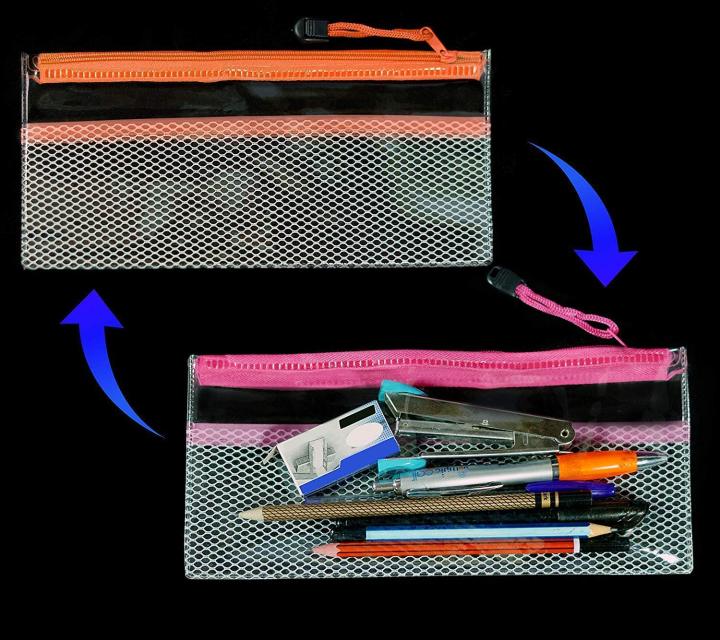 Transparent%20Clear%20Pencil%20Pouch%20With%20Zipper%20and%20Partition%20for%20Office%20and%20School%20Stationery%20Organizer%20-%20Pack%20of%205%20-%20Image%203