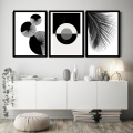 Set of 3 frames, Boho frames, Boho Wall Art, Black & White, Photo Frames, Minimalist Art, Abstract art, calm, modern art ,Best Quality frame, crystal wood frame, art,for room/wall, for kids room,for dinning/living room, sizes in the chart. 