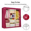 3 Door Storage Cabinets Wardrobe Almari Folding Portable Closed with Zip. 