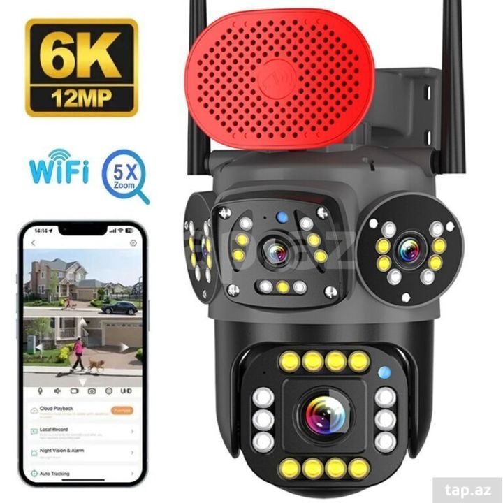 12MP Camera Three-lens WIFI PTZ IP Camera Smart AI Camera ,CCTV Camera ...