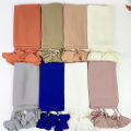 aldhani-Chiffon Hijab Scarf Women Head Wrap Shawls Flower Hijabs Tassel Scarves. 