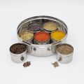 Stainless steel spice box with spoon -Masala box. 