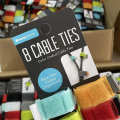 8 Pieces Velcro Cable Tie Organizer Set - Nylon Releasable Cable Ties - Self Adhesive Fastener Tape -  Nylon Cable Tie Zip Tie - Velcro Tape Cable Organizer Holder - Wire Holder. 